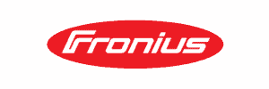 Fronius logo: Innovation and integrity in solar energy, welding, and charging solutions.