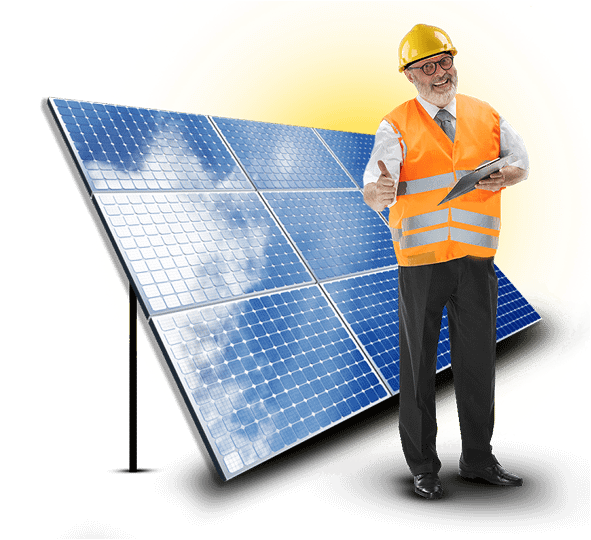 man with solar man with solar
