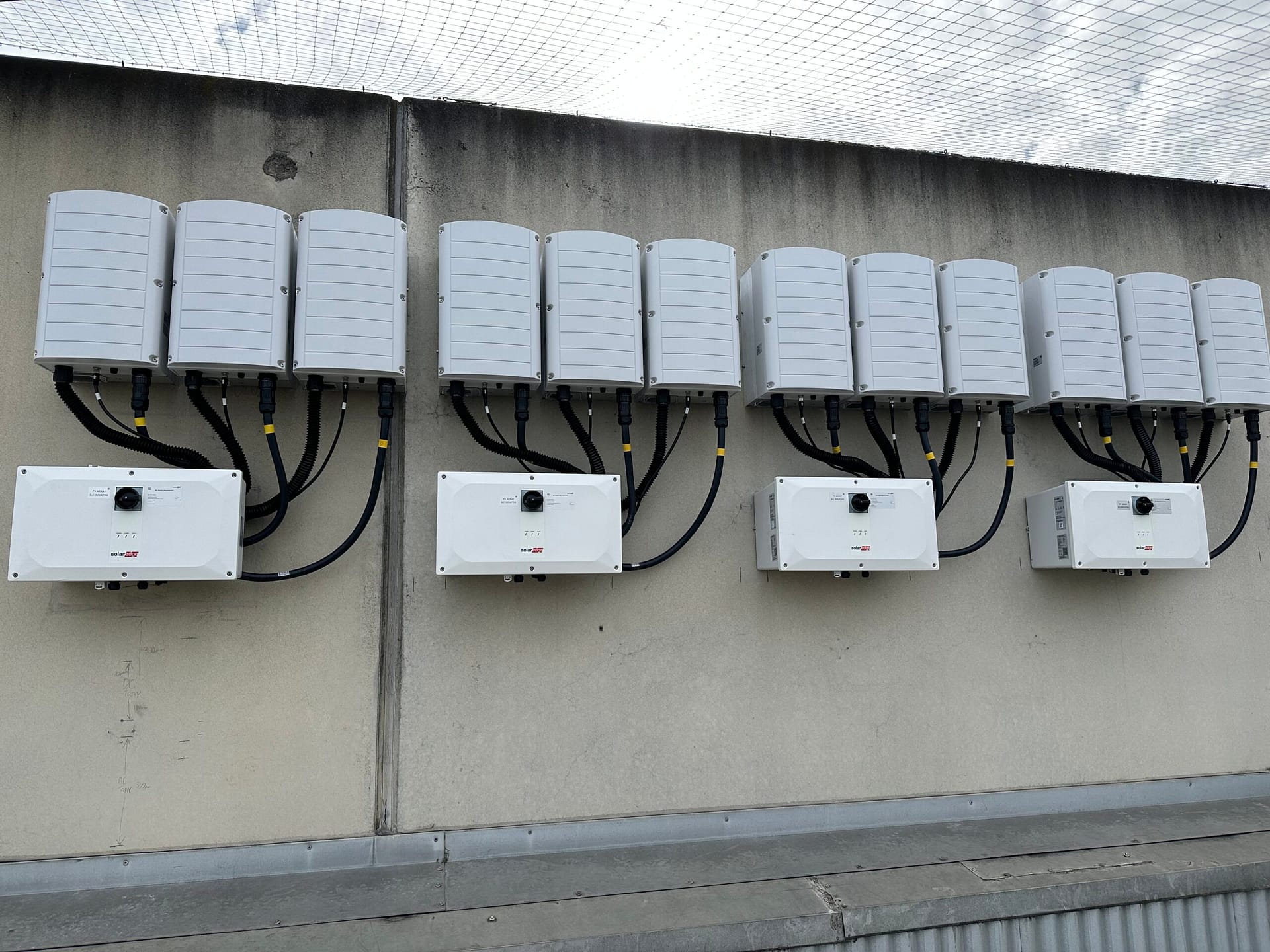 Progress shot of SolarEdge SE100K inverters with Synergy Units at Seaford Central Shopping Centre by Class A Energy Solutions